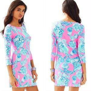 Lilly Pulitzer Sophie Dress Medium  3/4 Sleeve UPF 50 Shift Stretchy Small 17412